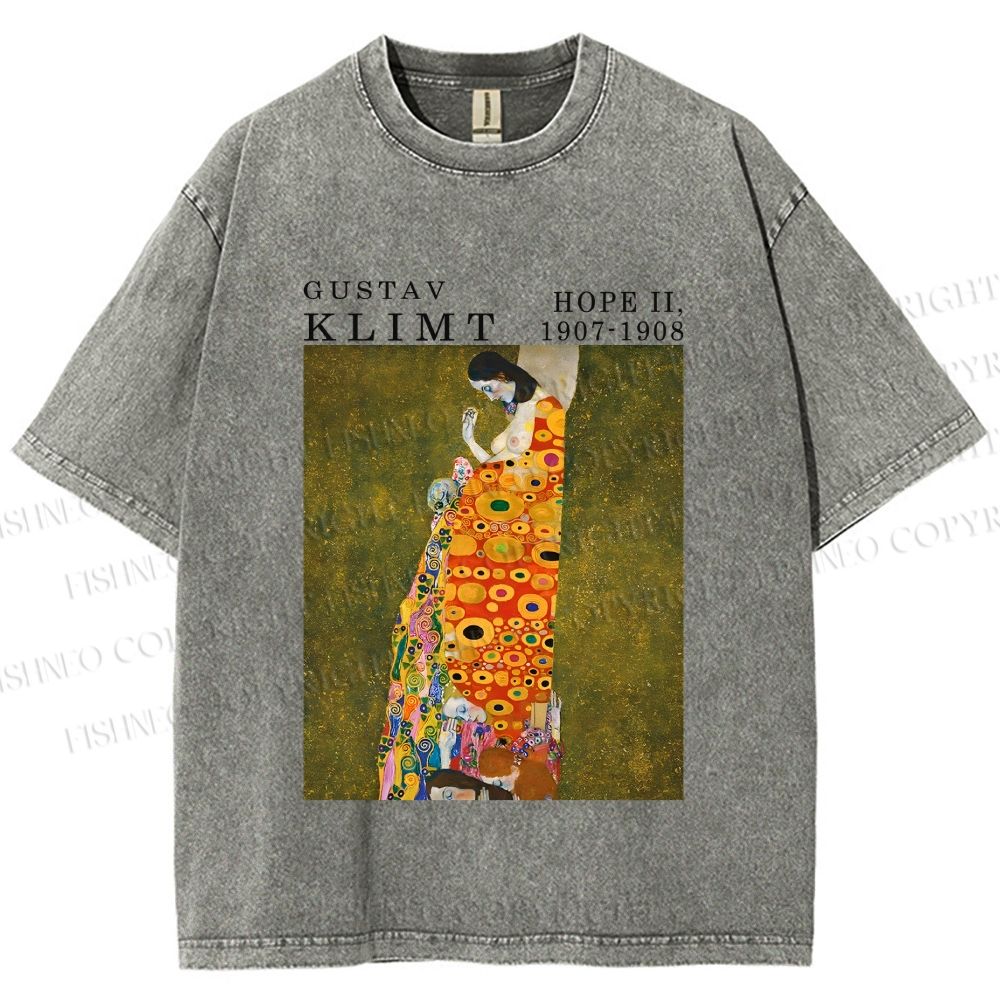 Unisex Klimt Hope Woman Printed Washed Tee