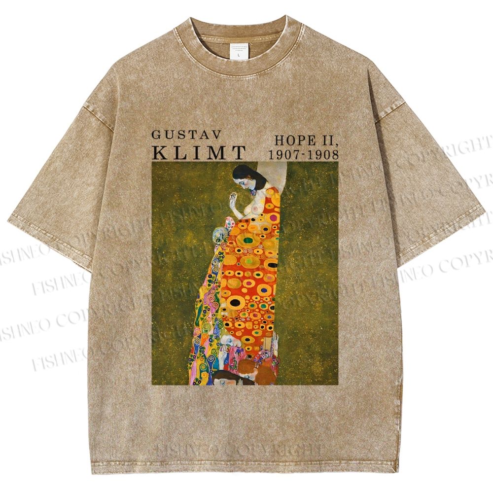 Unisex Klimt Hope Woman Printed Washed Tee