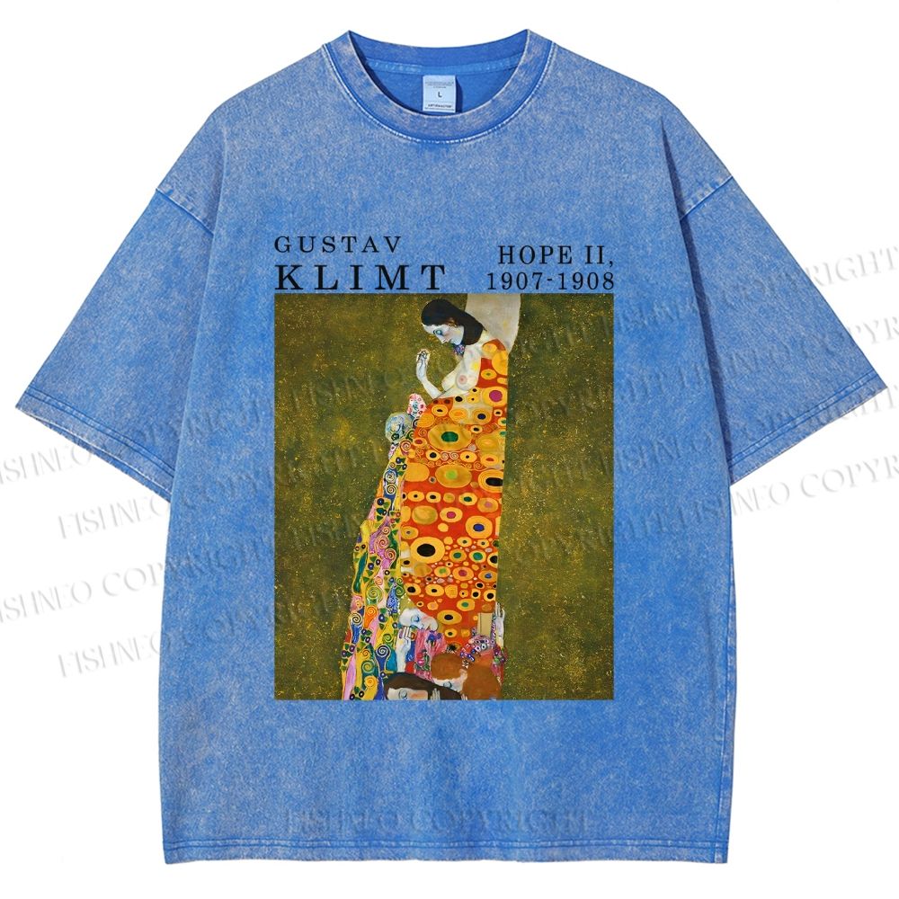 Unisex Klimt Hope Woman Printed Washed Tee