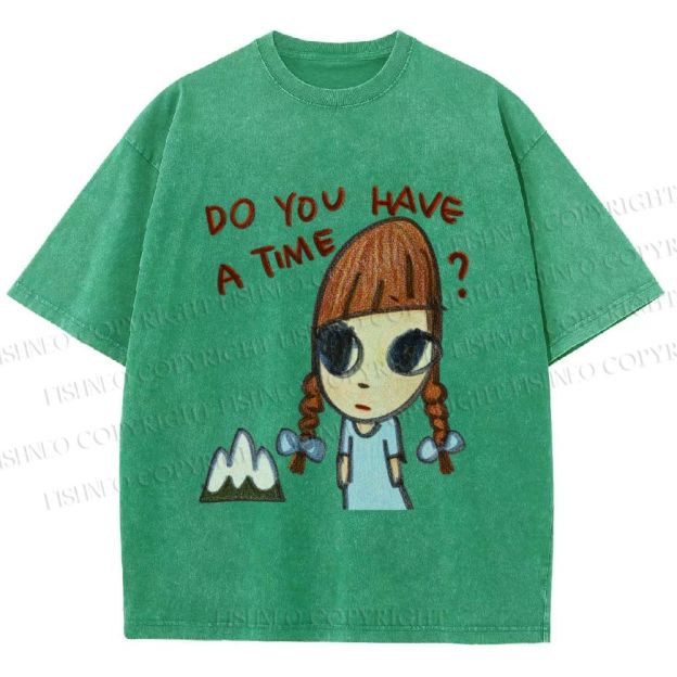 Unisex Yoshitomo Nara Girl Printed Washed Tee