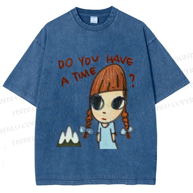 Unisex Yoshitomo Nara Girl Printed Washed Tee