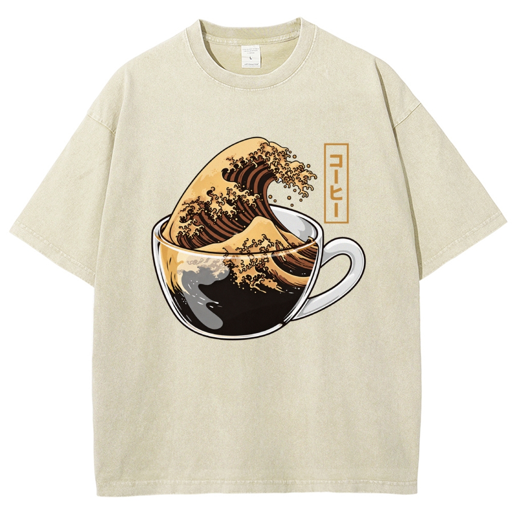  Coffee Wave Washed T-Shirt