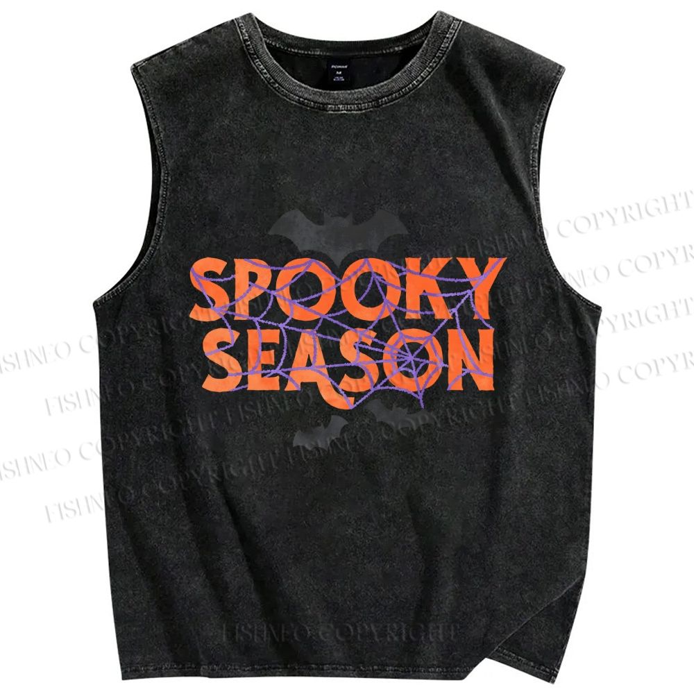 Unisex Halloween Spooky Season Printed Washed Tank Top