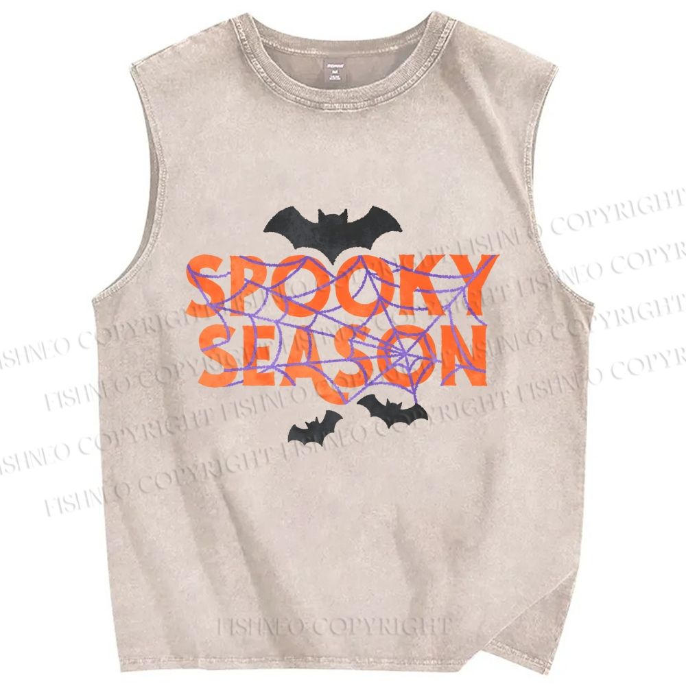 Unisex Halloween Spooky Season Printed Washed Tank Top