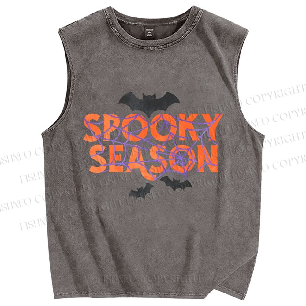 Unisex Halloween Spooky Season Printed Washed Tank Top