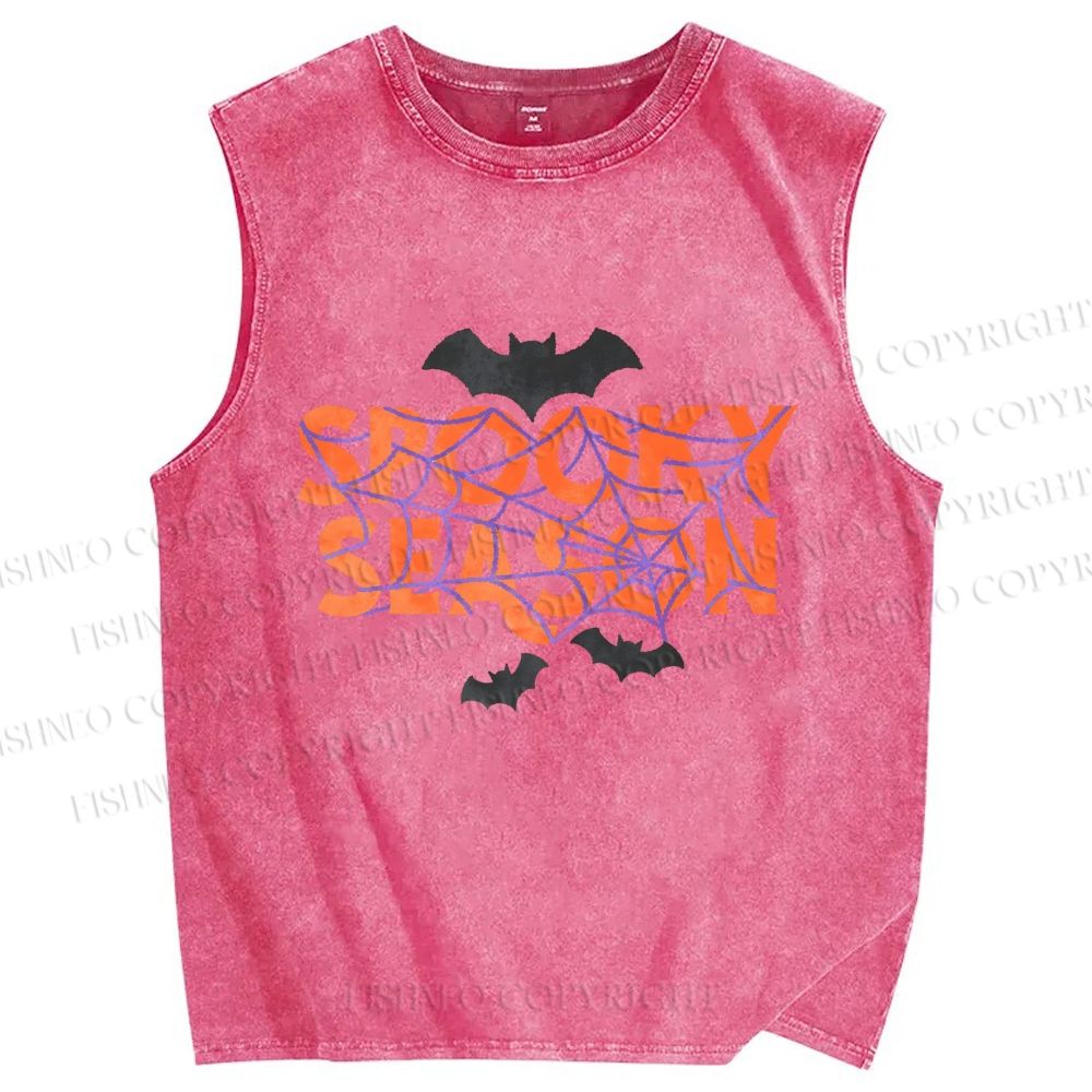 Unisex Halloween Spooky Season Printed Washed Tank Top