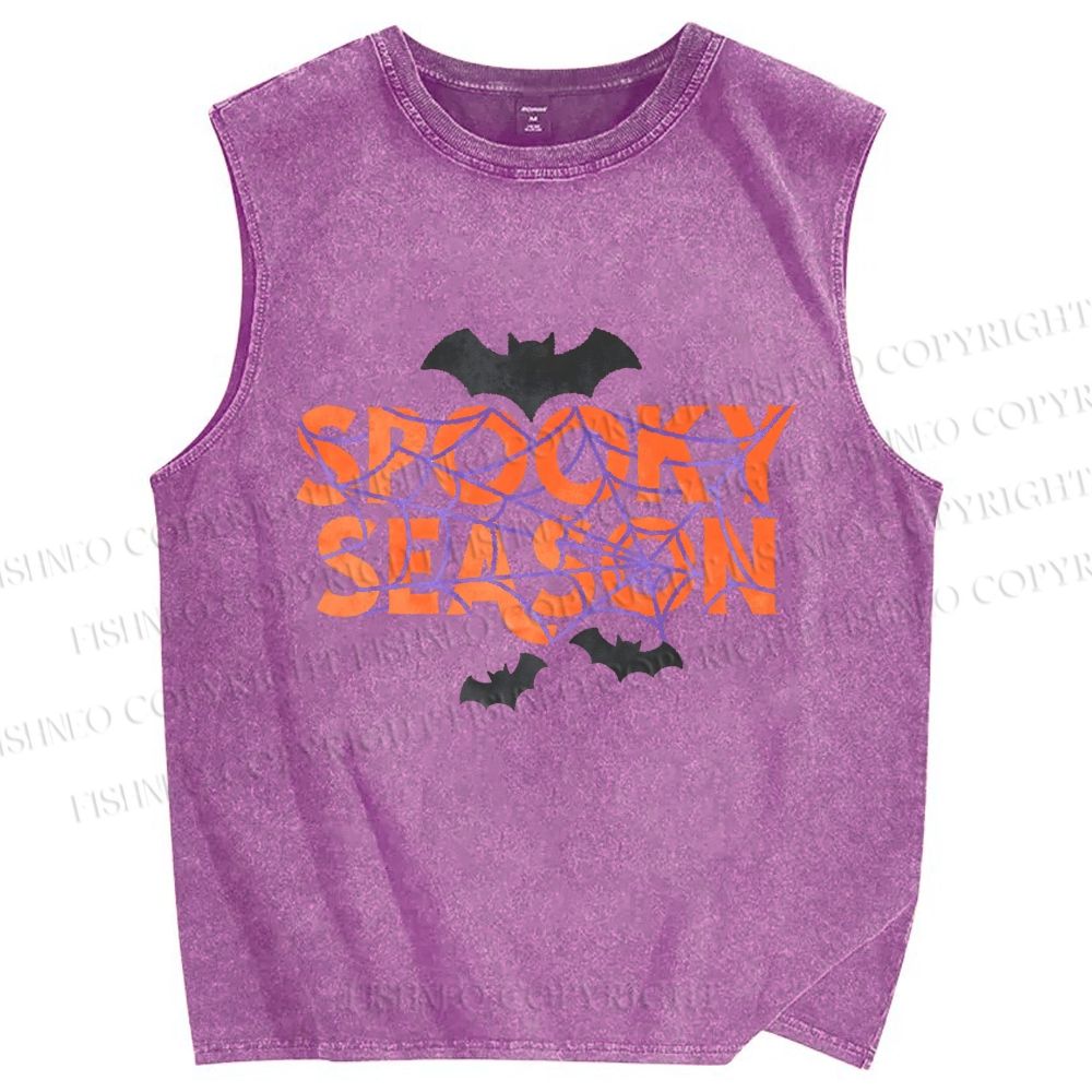 Unisex Halloween Spooky Season Printed Washed Tank Top