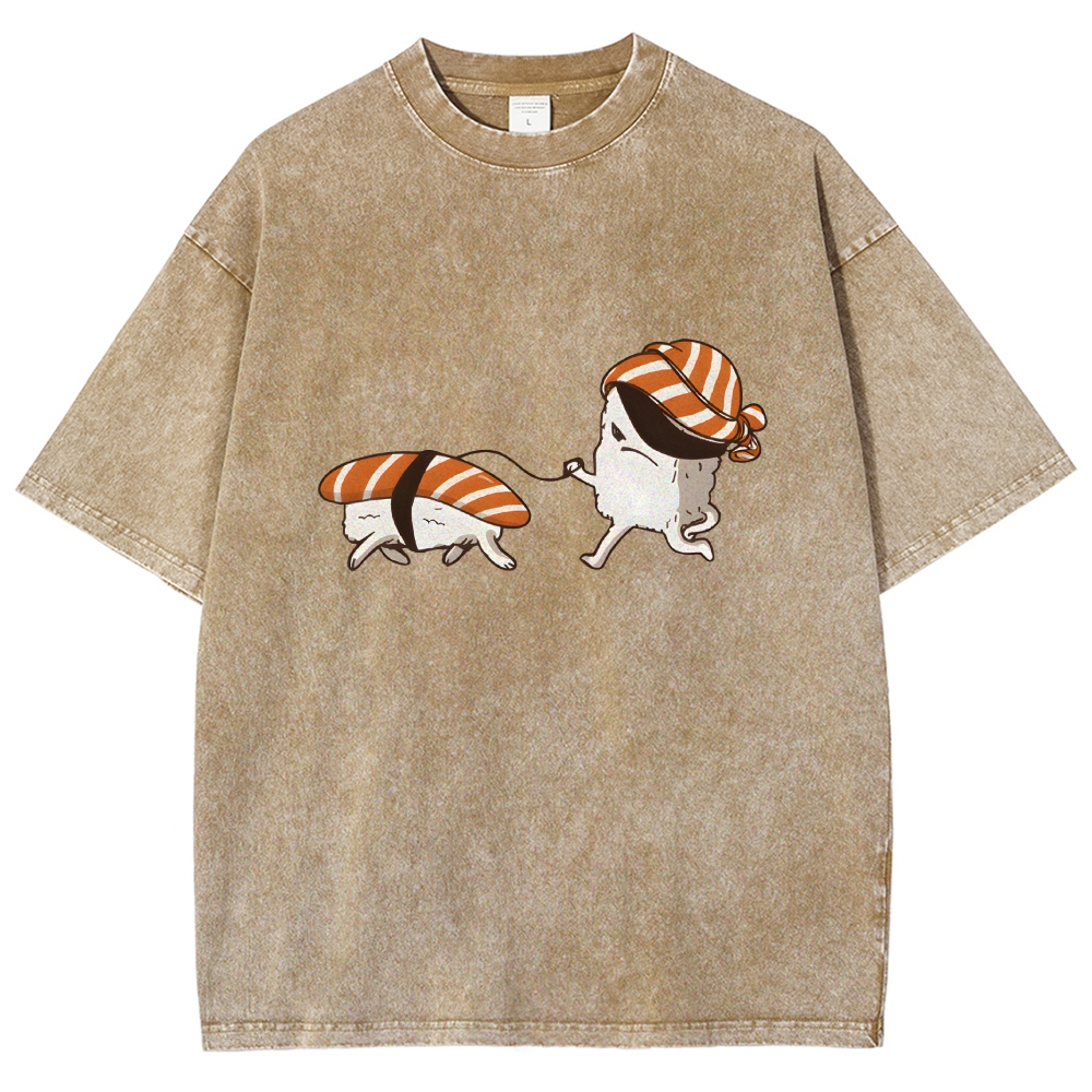 Sushi Walking Sushi Washed T-Shirt