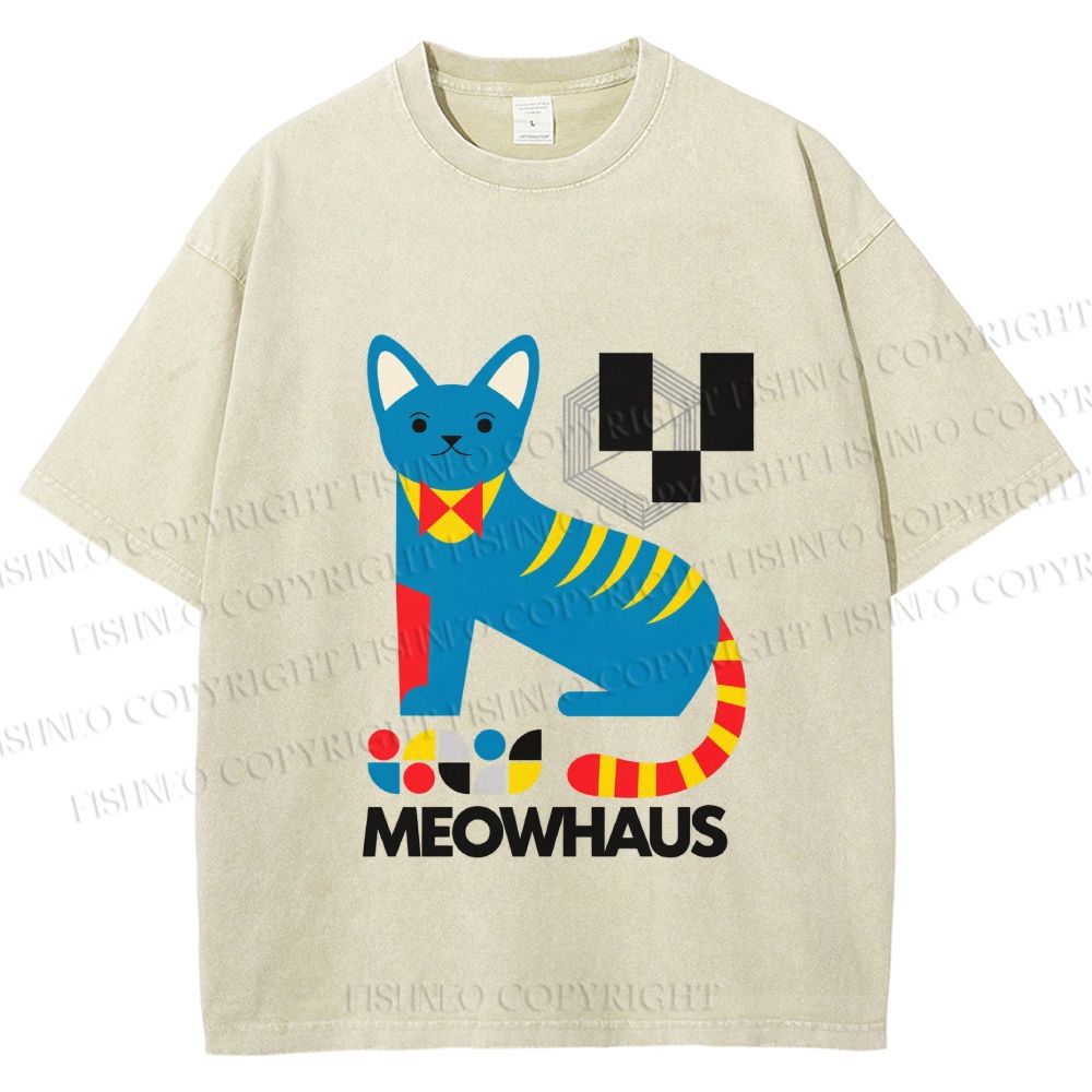 Unisex Meowhaus Printed Washed Tee