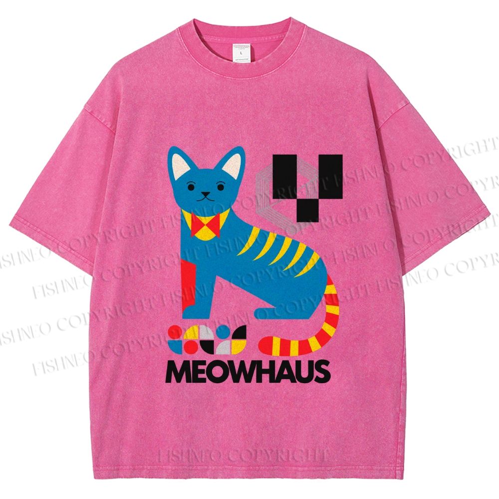 Unisex Meowhaus Printed Washed Tee