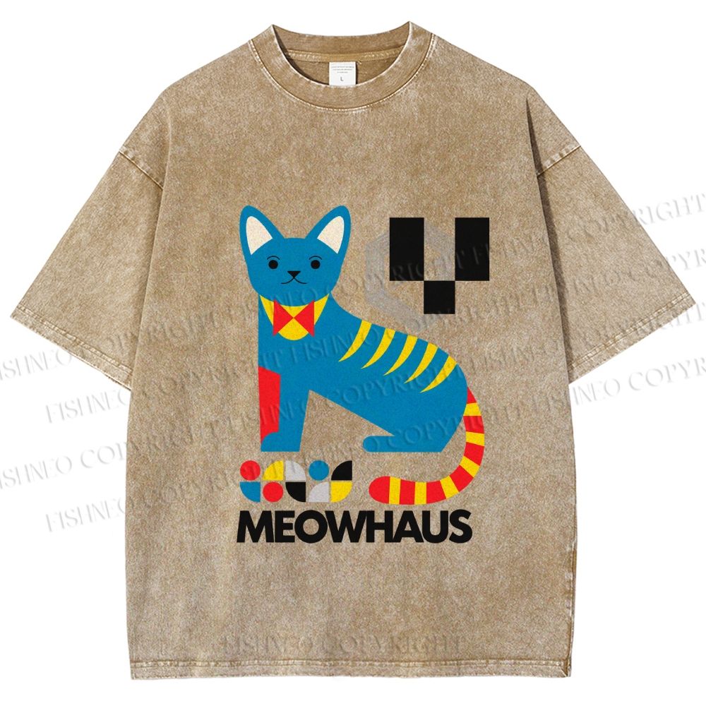 Unisex Meowhaus Printed Washed Tee