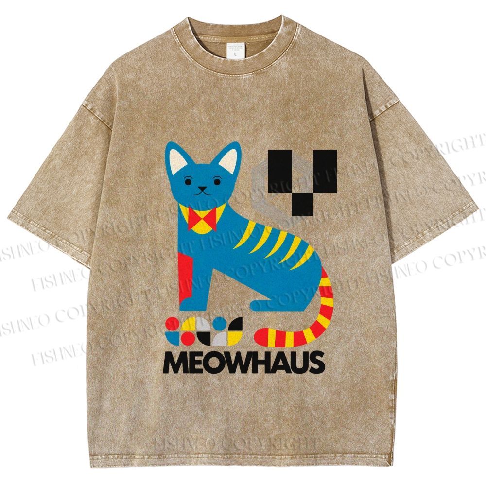 Unisex Meowhaus Printed Washed Tee