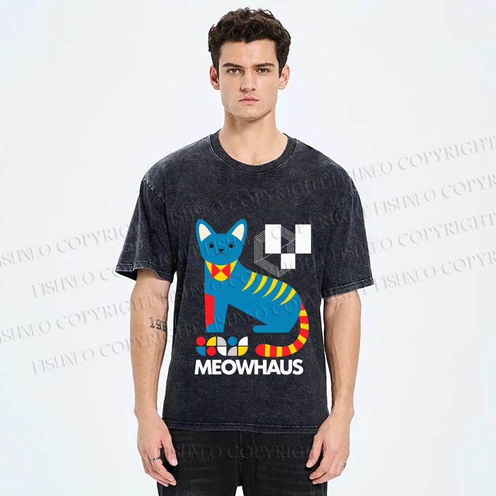 Unisex Meowhaus Printed Washed Tee