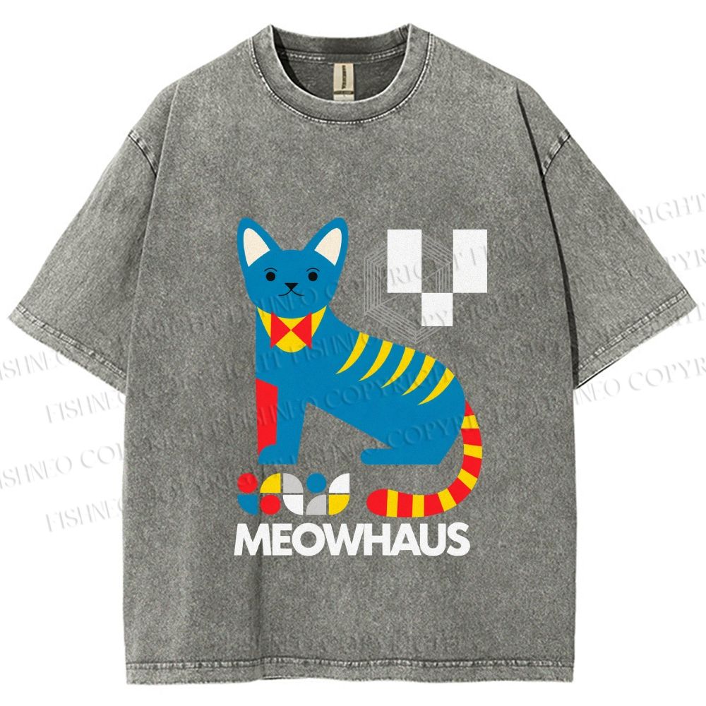 Unisex Meowhaus Printed Washed Tee