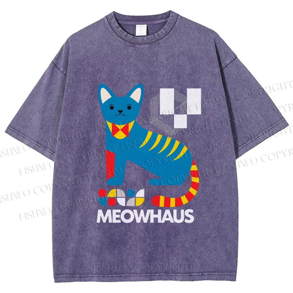 Unisex Meowhaus Printed Washed Tee