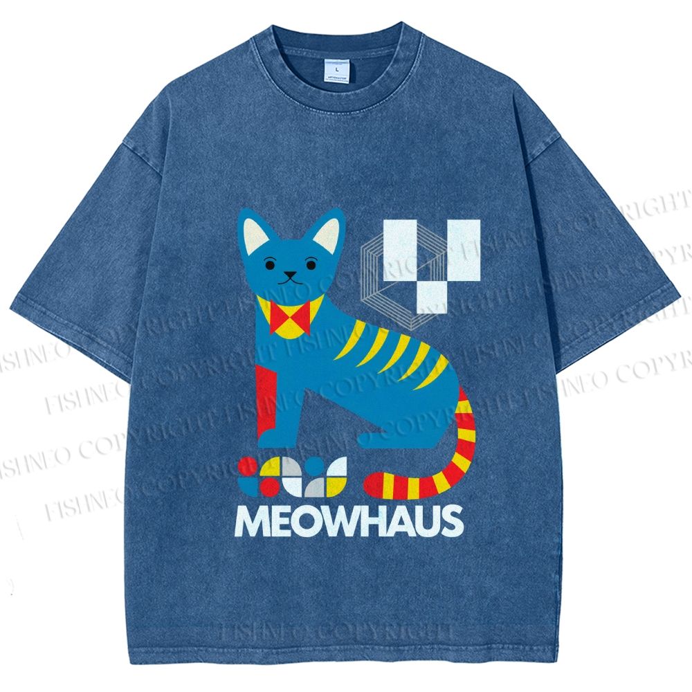 Unisex Meowhaus Printed Washed Tee