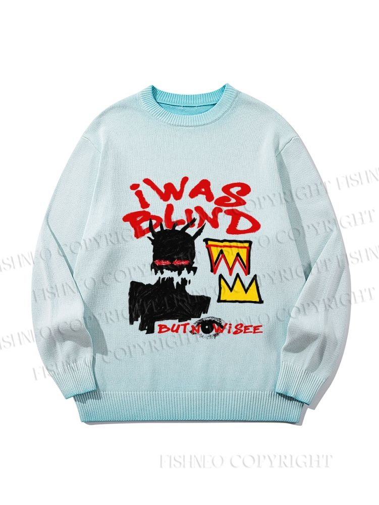 Unisex Jean-Michel Basquiat I Was Blind Gradient Casual Sweater