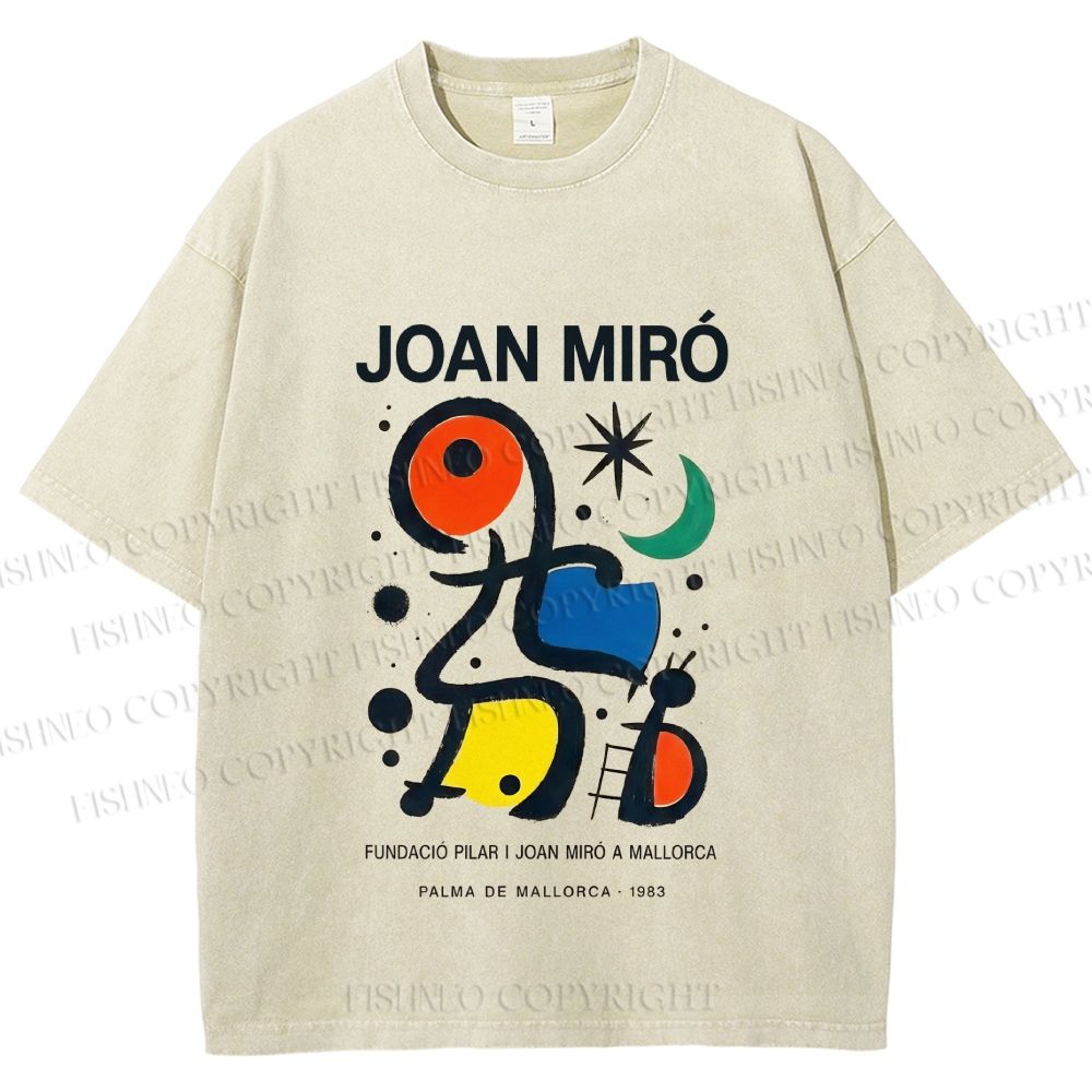 Unisex Joan Miró Poster Printed Washed Tee