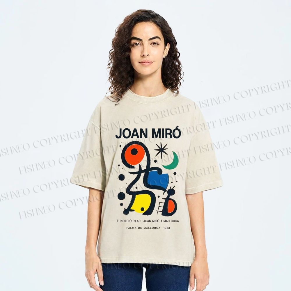 Unisex Joan Miró Poster Printed Washed Tee