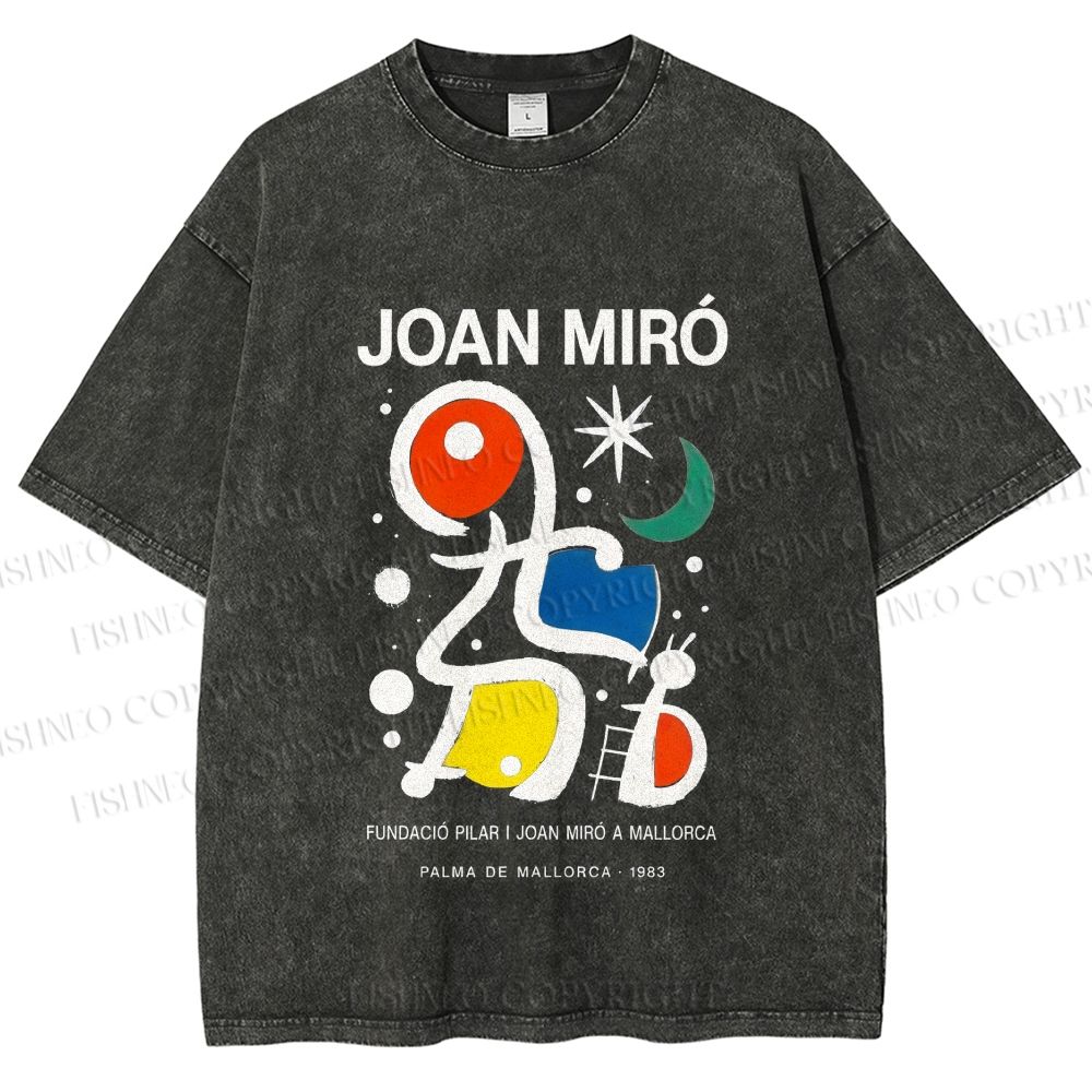 Unisex Joan Miró Poster Printed Washed Tee