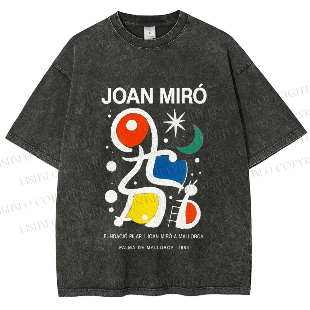 Unisex Joan Miró Poster Printed Washed Tee