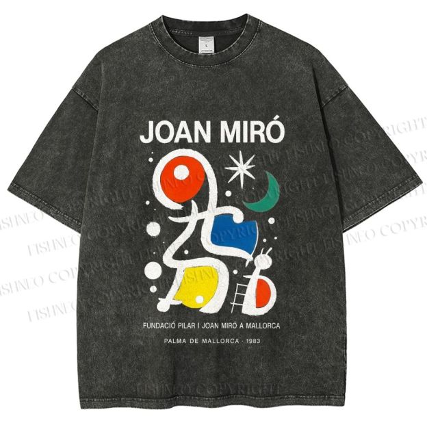 Unisex Joan Miró Poster Printed Washed Tee