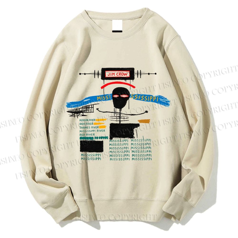 Unisex Jean-Michel Basquiat Jim Crow Printed Sweatshirt