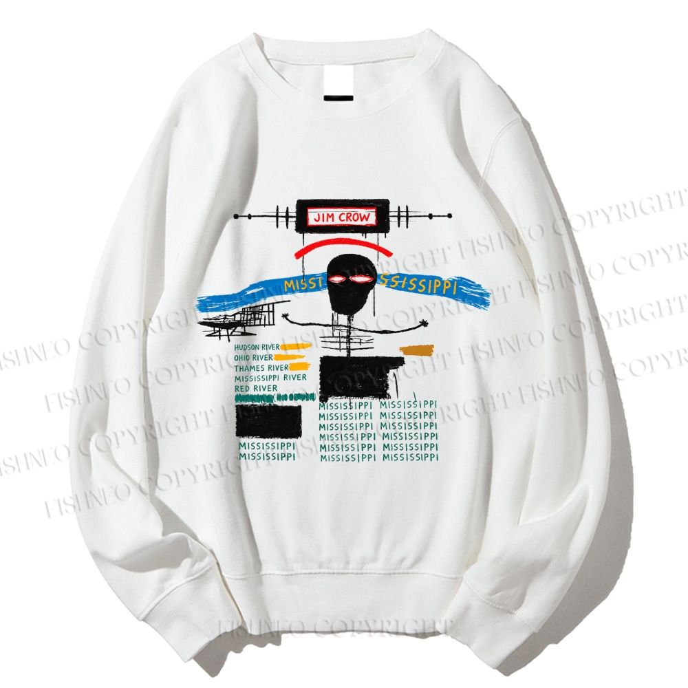Unisex Jean-Michel Basquiat Jim Crow Printed Sweatshirt