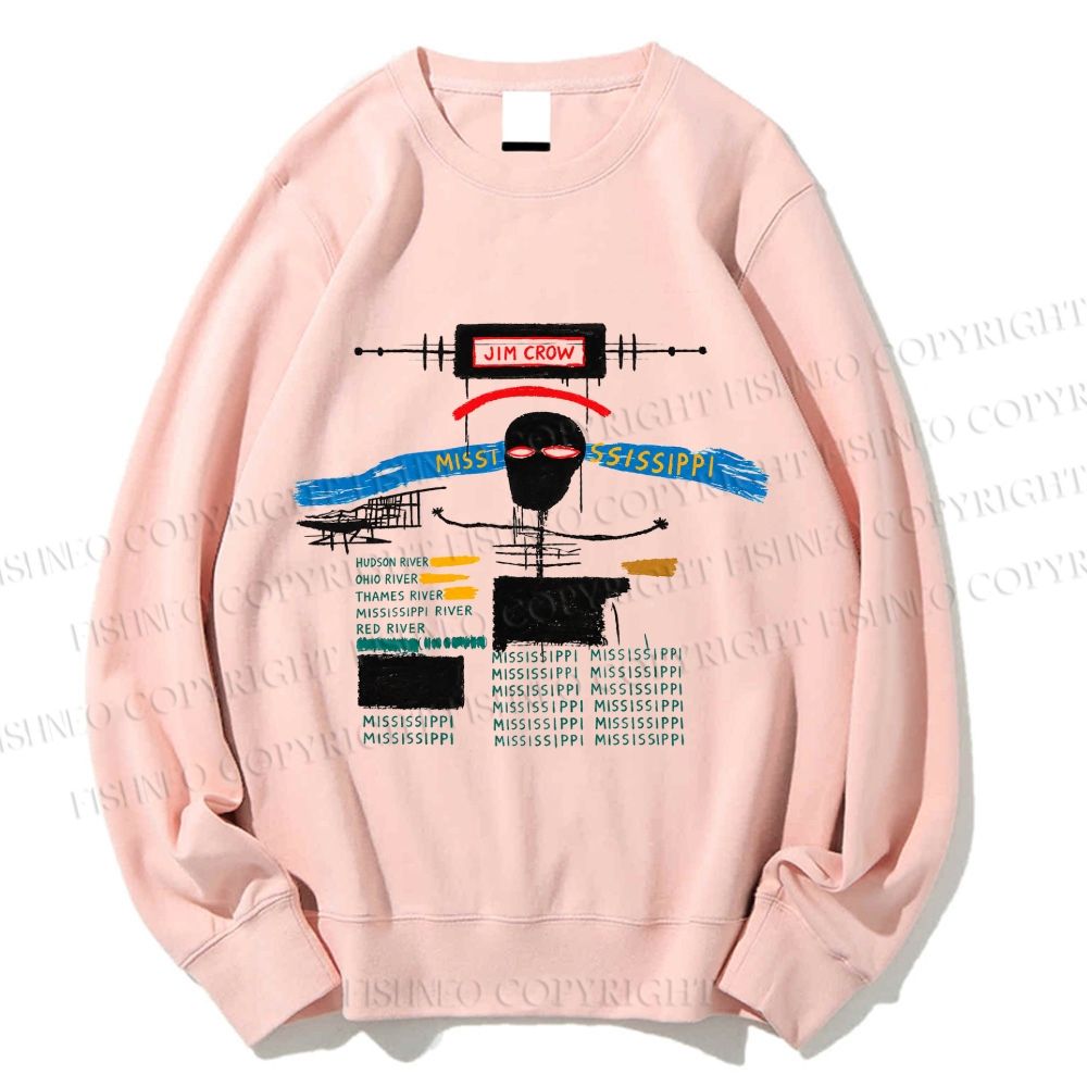 Unisex Jean-Michel Basquiat Jim Crow Printed Sweatshirt