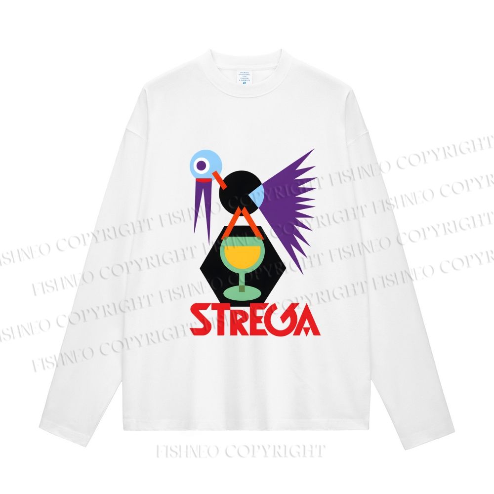 Unisex Fortunato Depero Geometric Bird Casual Cotton Printed Long Sleeve T-shirt