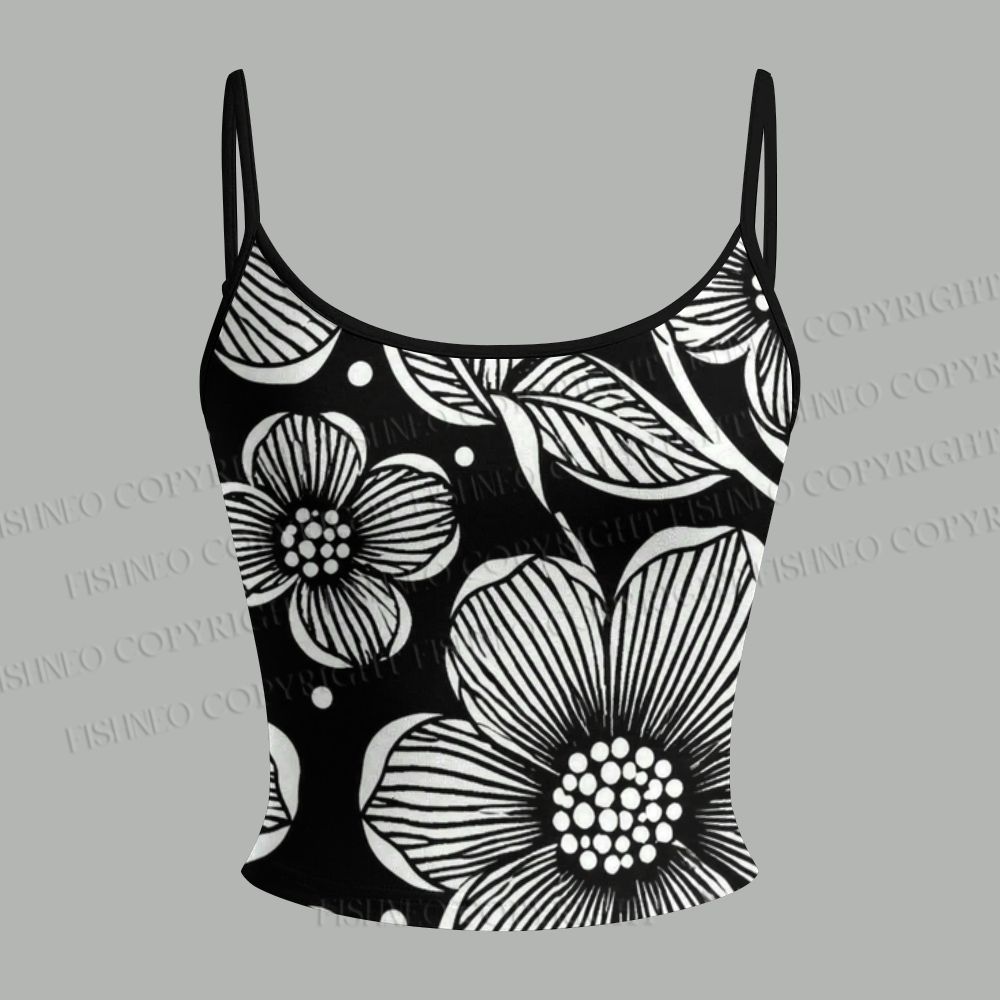 Yayoi Kusama Black Flower Top & Elasticated Trousers Two-Piece Set