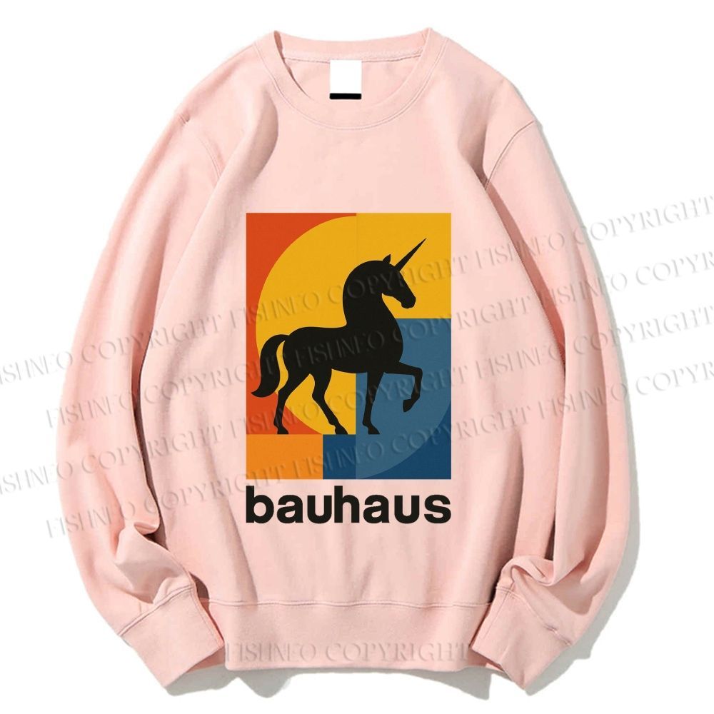 Unisex Bauhaus Unicorn Printed Sweatshirt