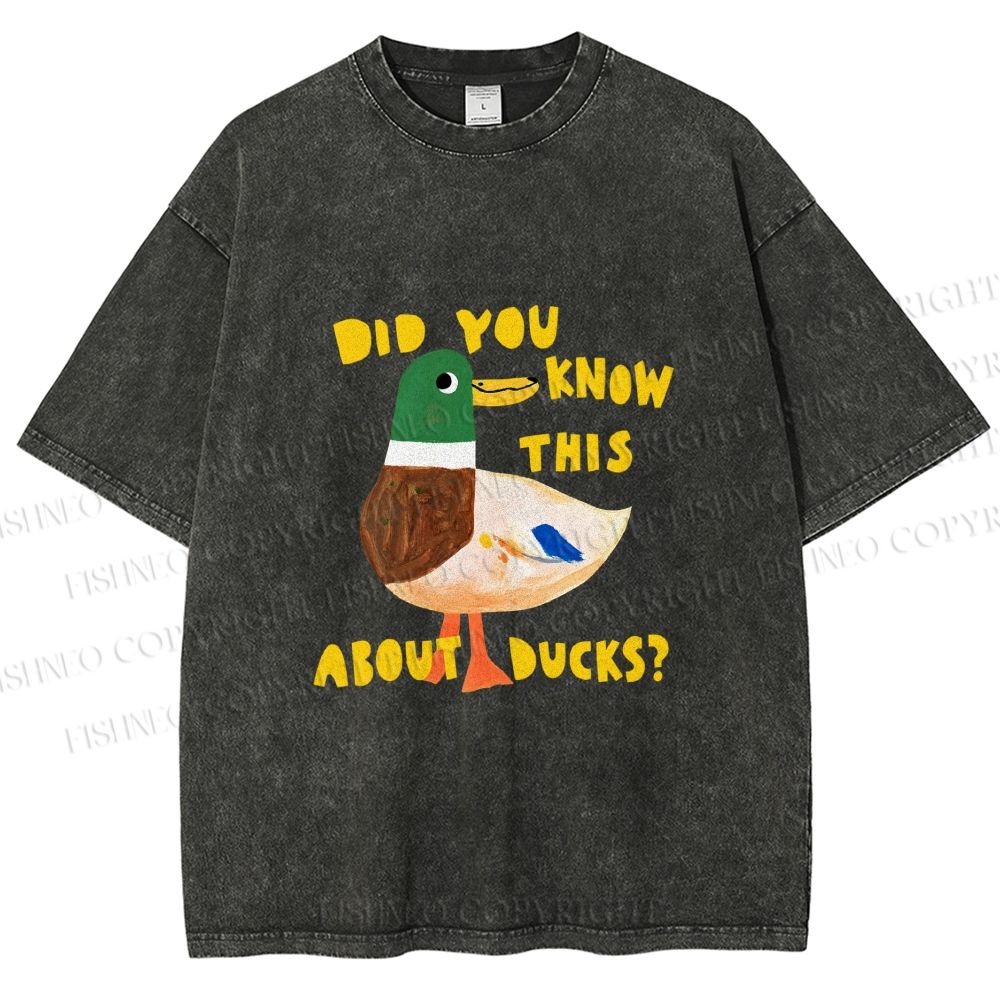 Unisex Did You Know This About Duck Printed Washed Tee