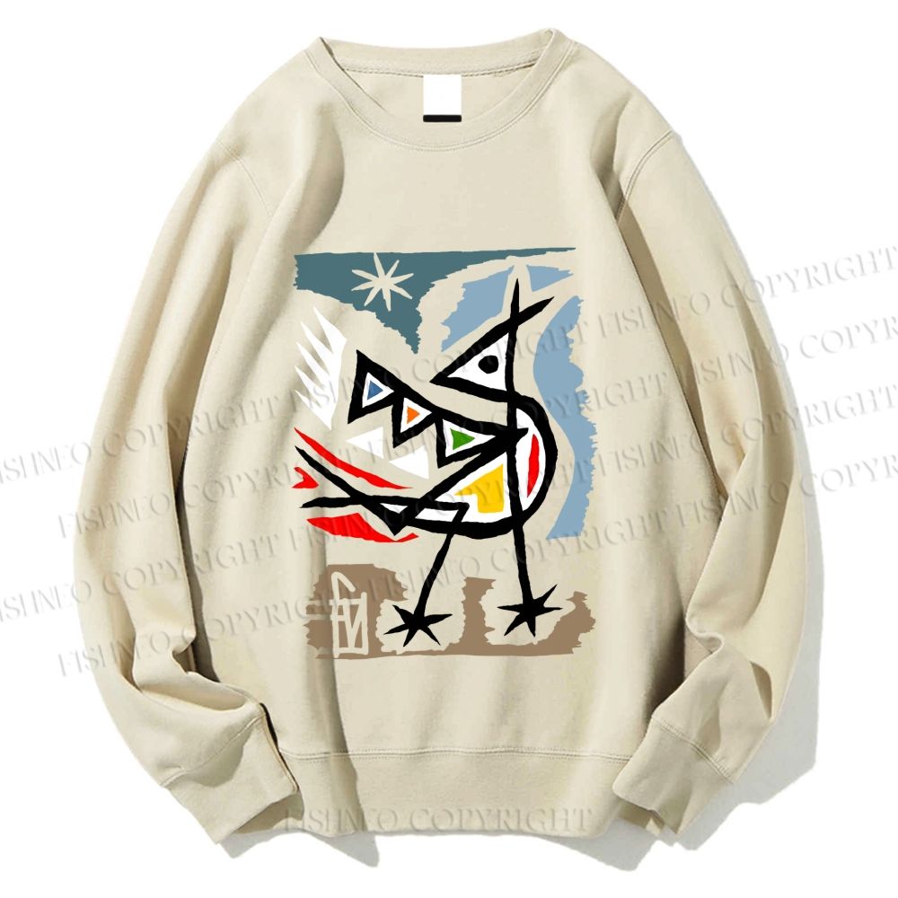 Unisex Franck Vidal Geometric Bird Printed Sweatshirt