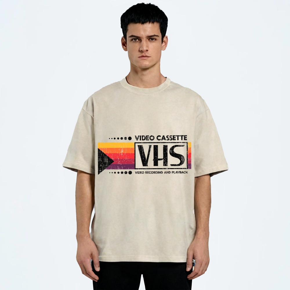 Japanese VHS Video Cassette Vintage Washed T-shirt – Fishneo