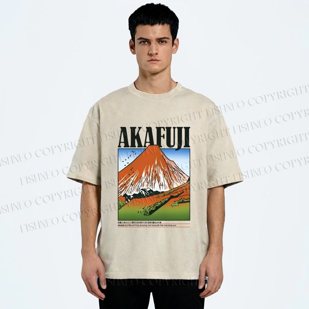 Unisex Akafuji Printed Washed Tee