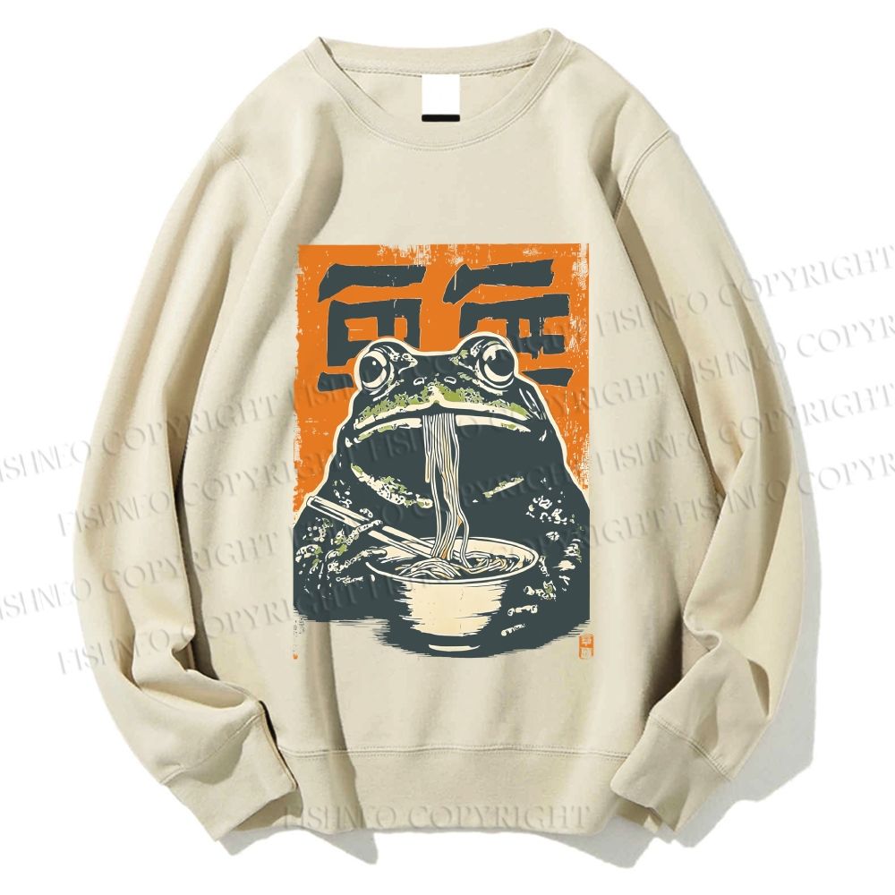 Unisex Ramen Frog Printed Sweatshirt