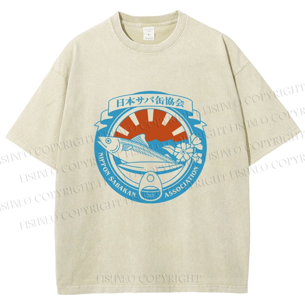 Unisex Nippon Sabakan Association Printed Washed Tee