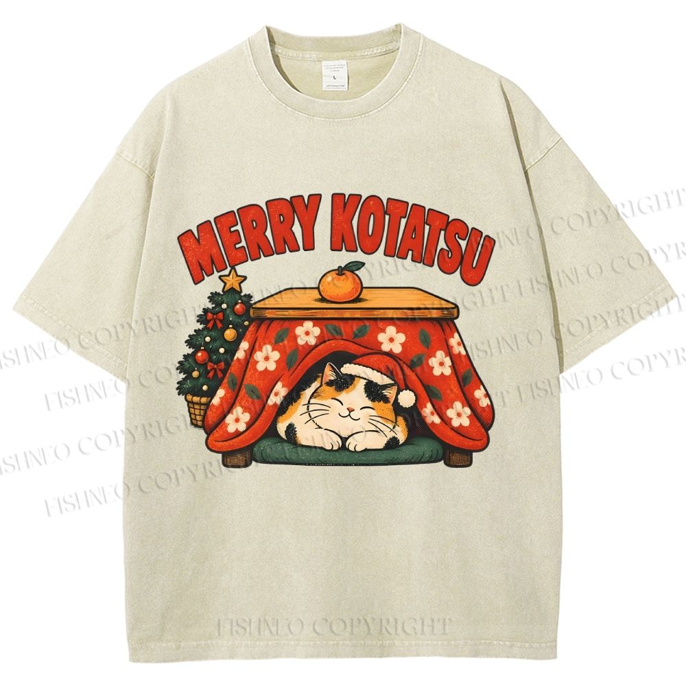 Unisex Merry Kotatsu Printed Washed Tee