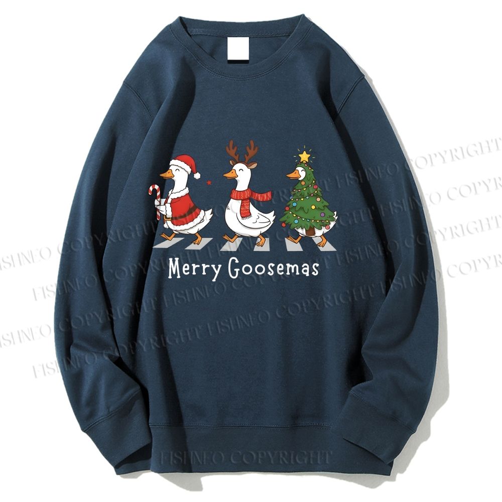 Unisex Merry Goosemas Printed Sweatshirt