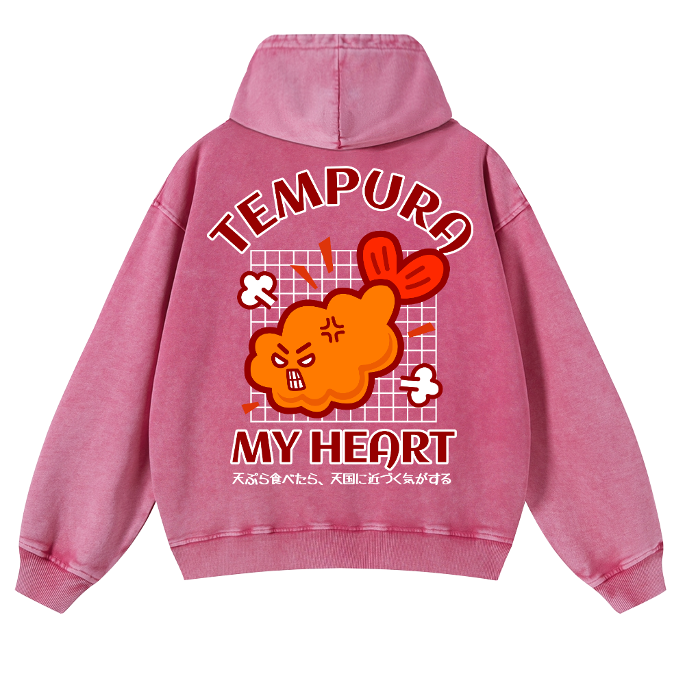 Tempura Shrimp Vintage Washed Cotton Back Art Hoodie