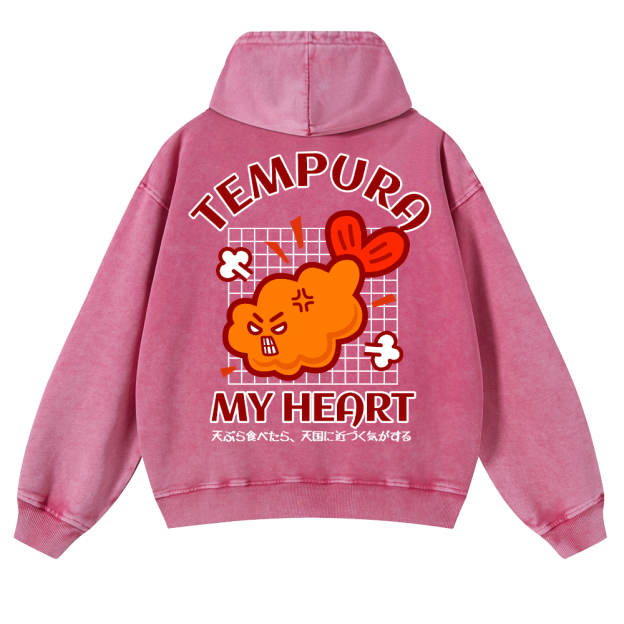 Tempura Shrimp Vintage Washed Cotton Back Art Hoodie