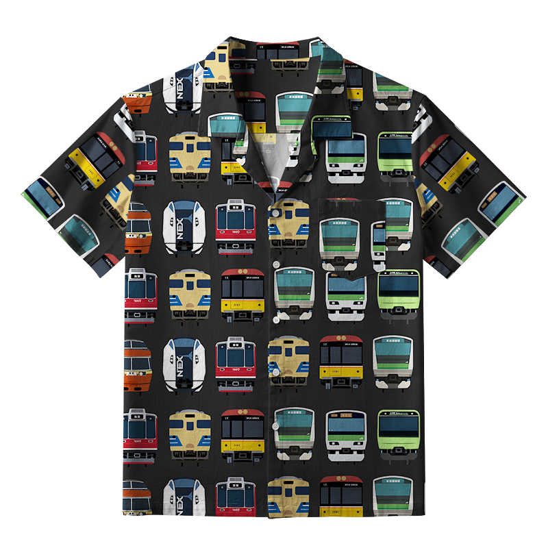  Japanese Traditional Trains Aloha Hawaiian Shirt