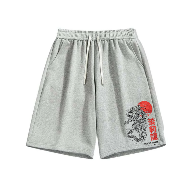 Jasmine Dragon Cotton Casual Shorts