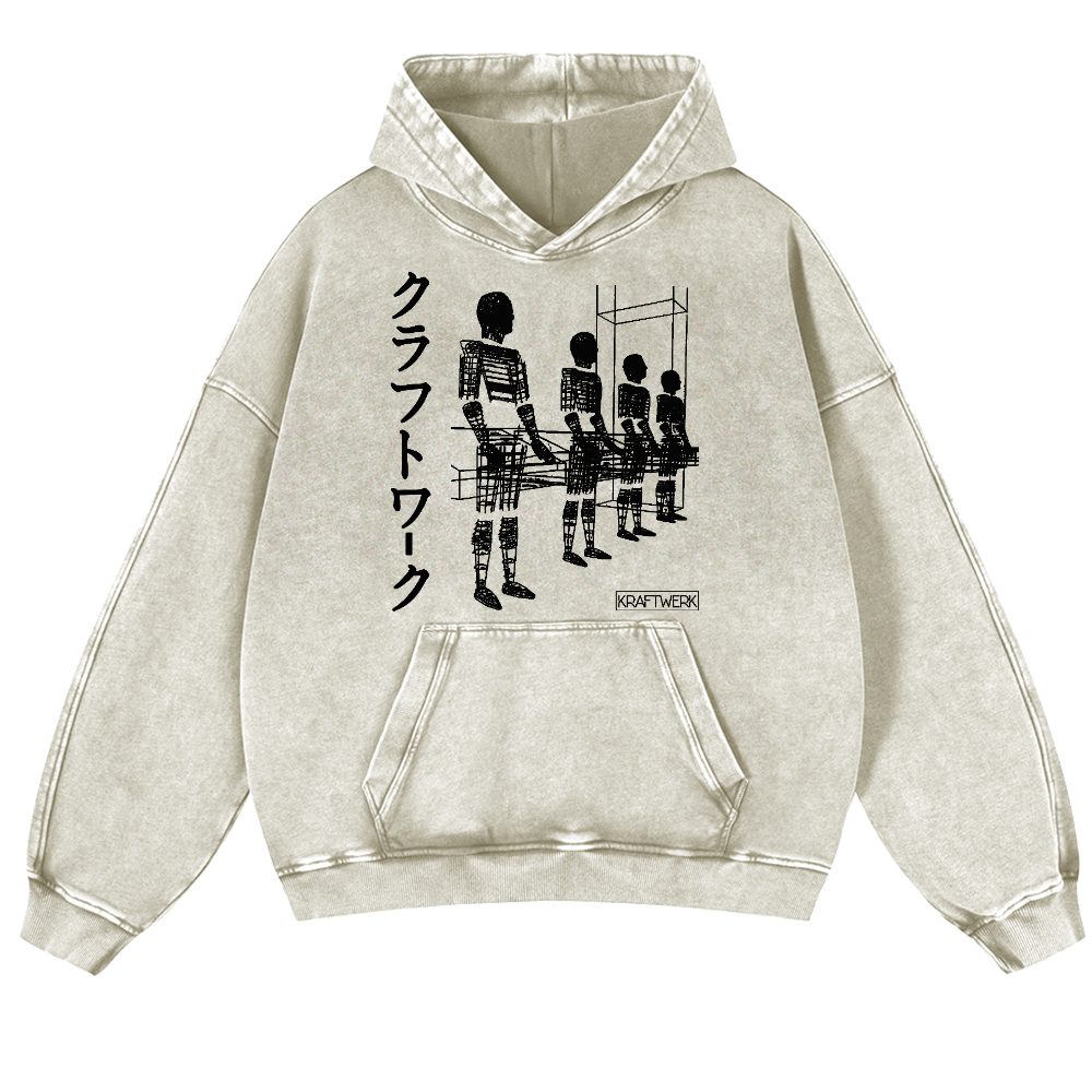 Kraftwerk Band Vintage Washed Thick Cotton Hoodie