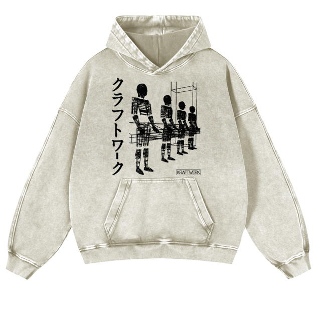 Kraftwerk Band Vintage Washed Thick Cotton Hoodie