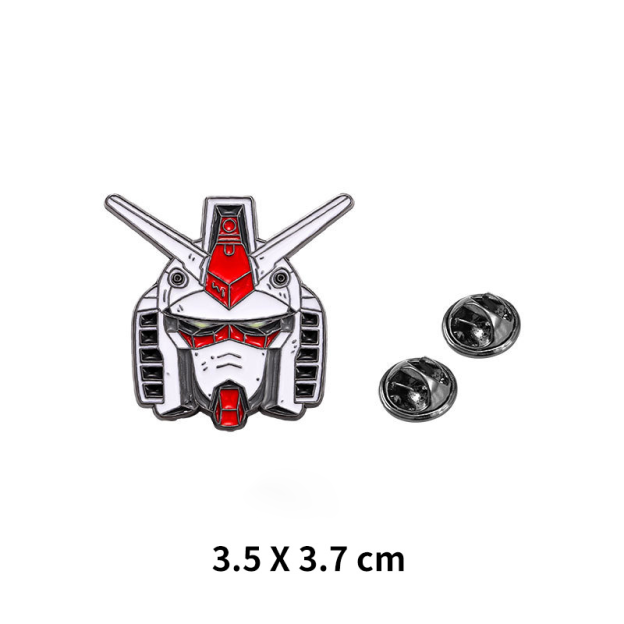 Japanese Anime Creative Mobile Suit Rx-78 Gundam Brooch Cartoon Unicorn Freedom Metal Badge Bag