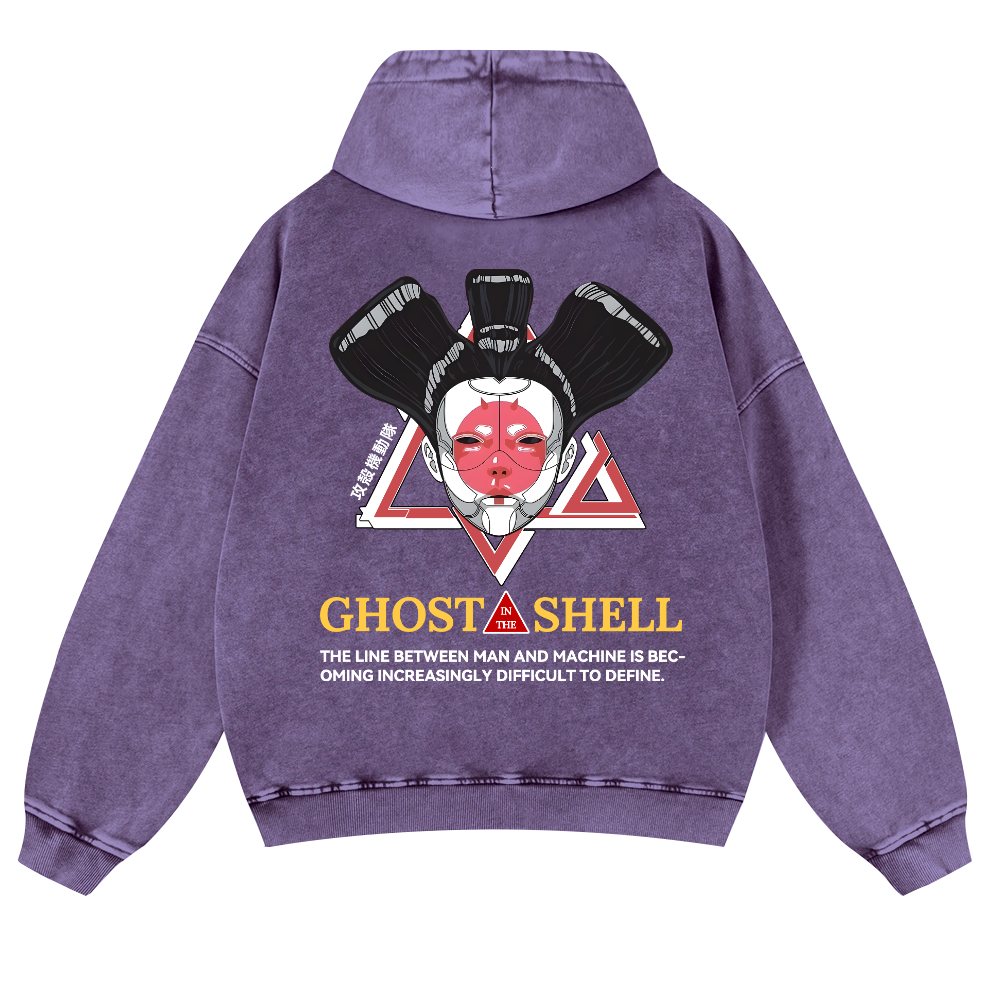 Ghost in the Shell Geisha Vintage Washed Cotton Back Art Hoodie