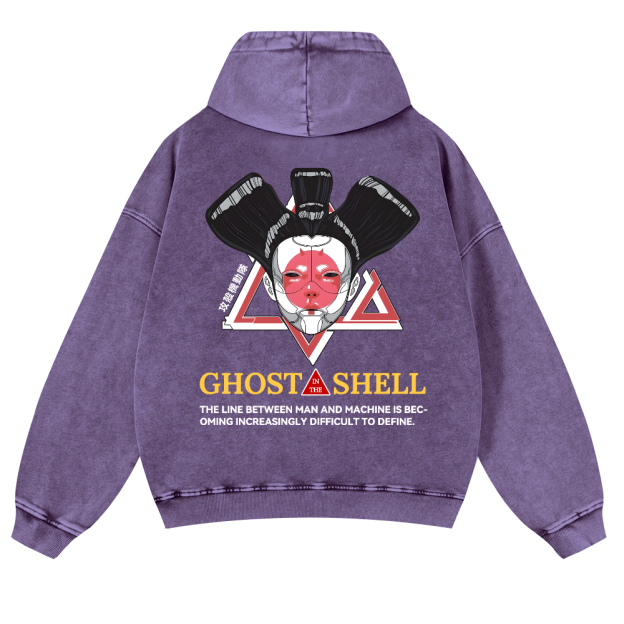 Ghost in the Shell Geisha Vintage Washed Cotton Back Art Hoodie