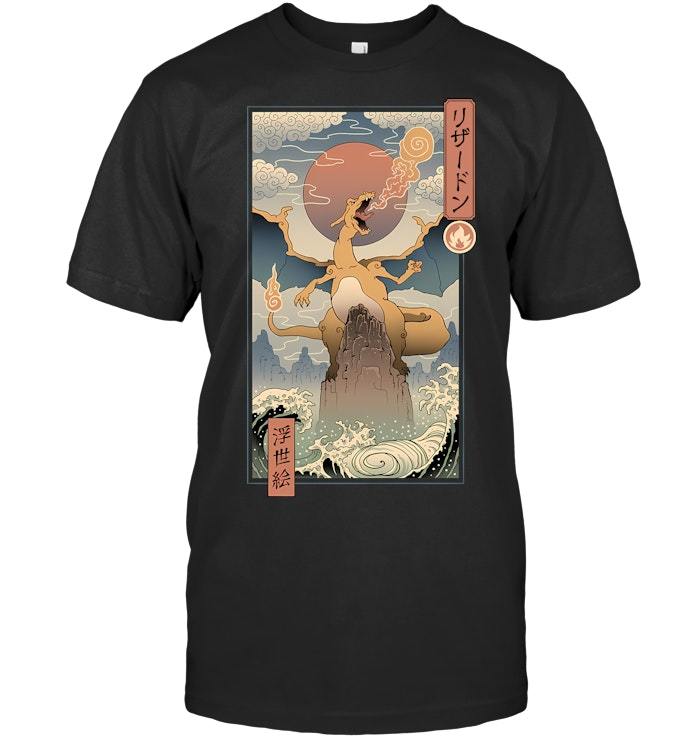[Copy]Vintage Kaiju Shirt Japanese Art Lover Monster Movie Gozila T Shirt
